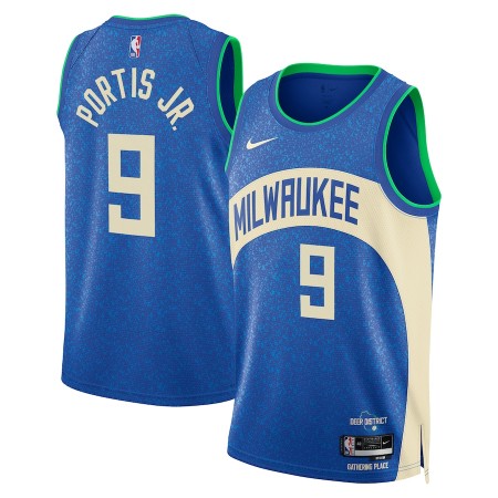 Canotte Uomo Milwaukee Bucks Bobby Portis Jr Nike 2023-24 City Edition Royal Swingman